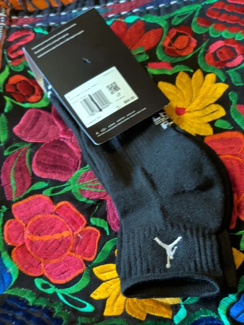 Jordan Black Athletic Crew Socks with White Jumpman Logo
